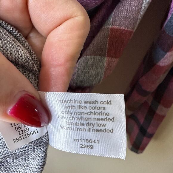 NEW NWT Lane‎ Bryant Classic Faux-Wrap Plaid Top 18/20 Purple Surplice Peplum - Picture 8 of 8